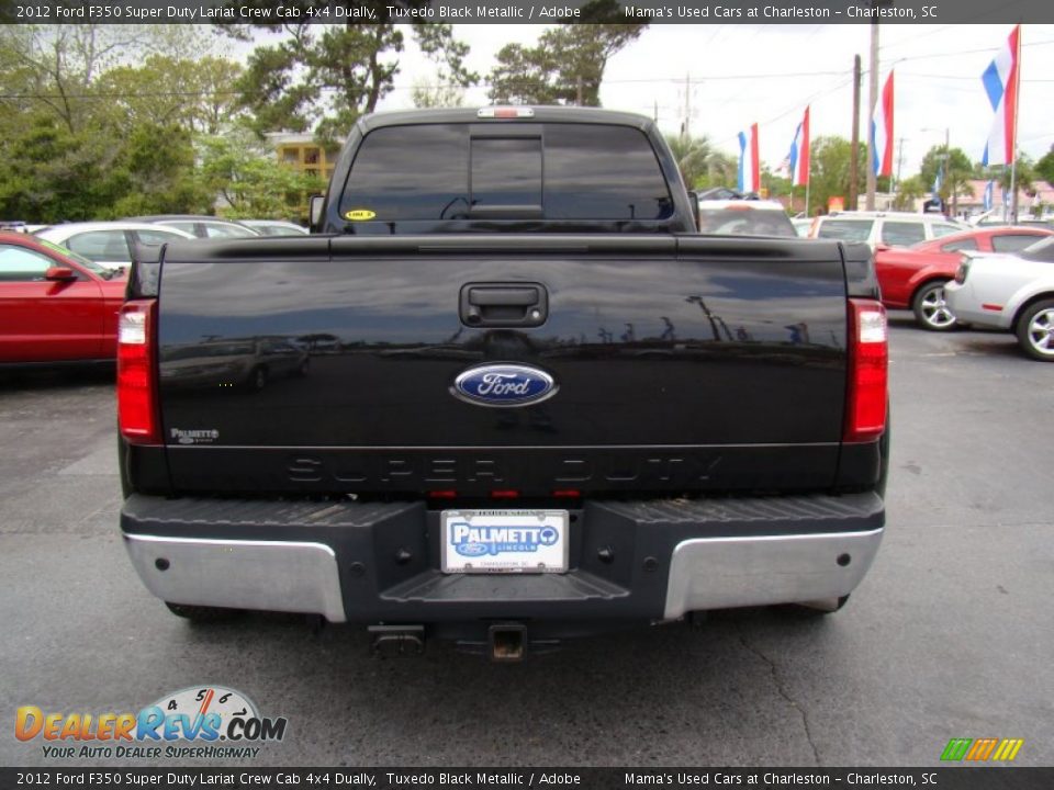 2012 Ford F350 Super Duty Lariat Crew Cab 4x4 Dually Tuxedo Black Metallic / Adobe Photo #7