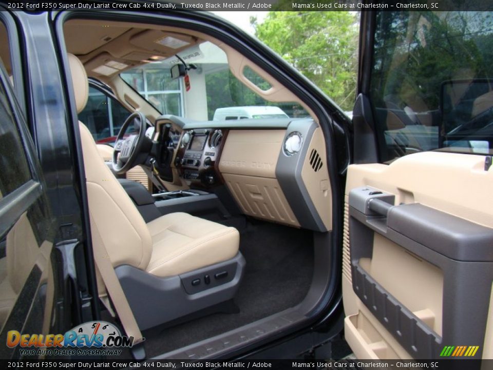 2012 Ford F350 Super Duty Lariat Crew Cab 4x4 Dually Tuxedo Black Metallic / Adobe Photo #12