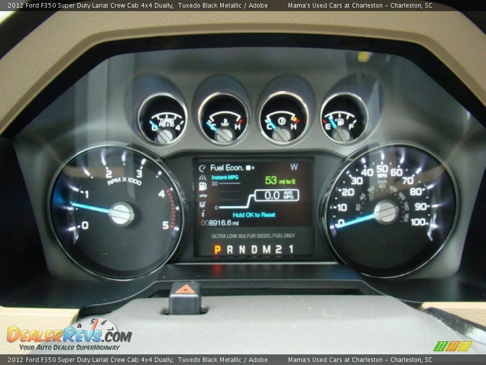 2012 Ford F350 Super Duty Lariat Crew Cab 4x4 Dually Tuxedo Black Metallic / Adobe Photo #20