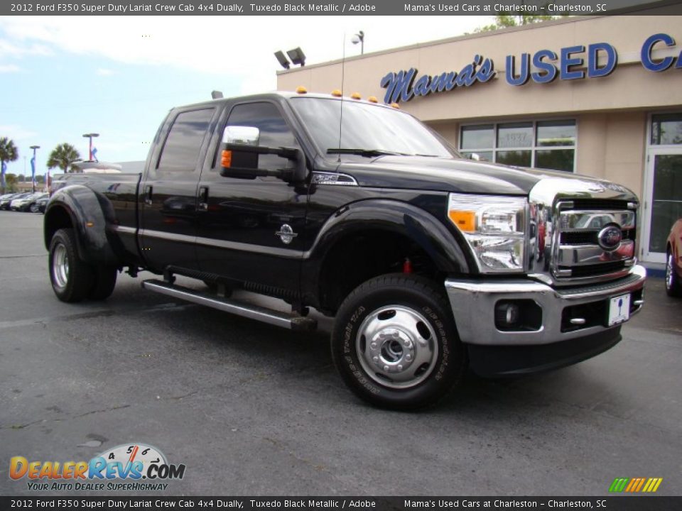 2012 Ford F350 Super Duty Lariat Crew Cab 4x4 Dually Tuxedo Black Metallic / Adobe Photo #25