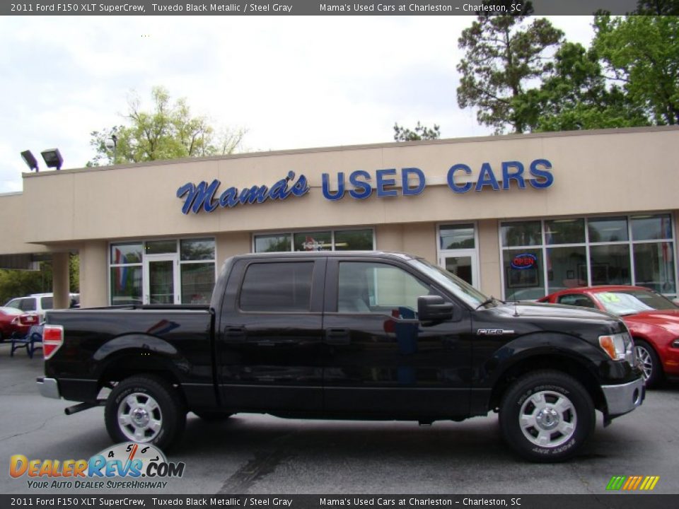 2011 Ford F150 XLT SuperCrew Tuxedo Black Metallic / Steel Gray Photo #1