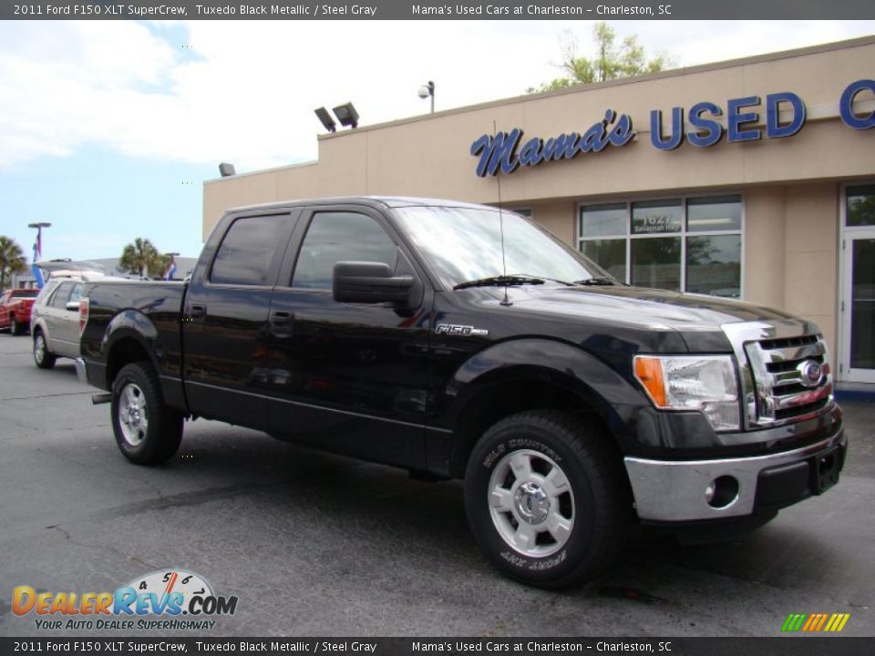 2011 Ford F150 XLT SuperCrew Tuxedo Black Metallic / Steel Gray Photo #2