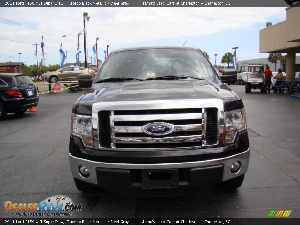 2011 Ford F150 XLT SuperCrew Tuxedo Black Metallic / Steel Gray Photo #3