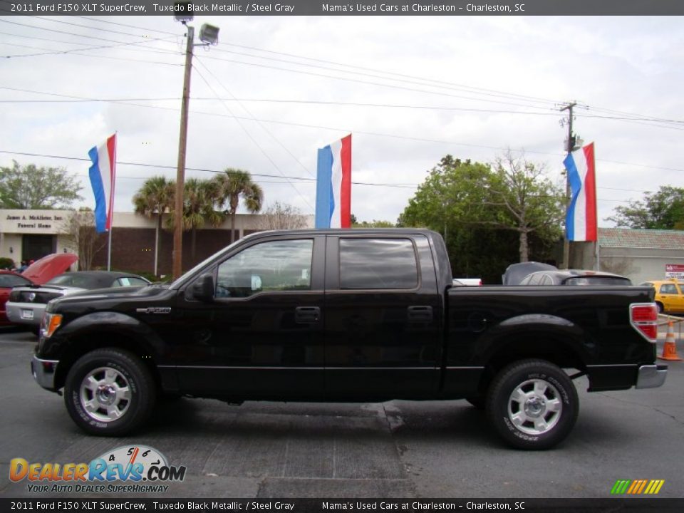 2011 Ford F150 XLT SuperCrew Tuxedo Black Metallic / Steel Gray Photo #5