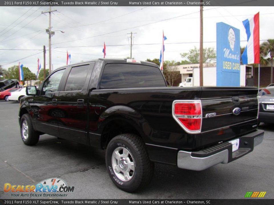 2011 Ford F150 XLT SuperCrew Tuxedo Black Metallic / Steel Gray Photo #6