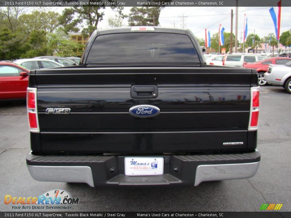 2011 Ford F150 XLT SuperCrew Tuxedo Black Metallic / Steel Gray Photo #7