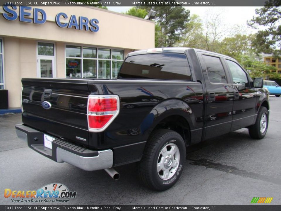 2011 Ford F150 XLT SuperCrew Tuxedo Black Metallic / Steel Gray Photo #8