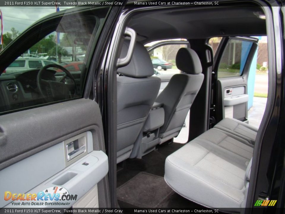 2011 Ford F150 XLT SuperCrew Tuxedo Black Metallic / Steel Gray Photo #11