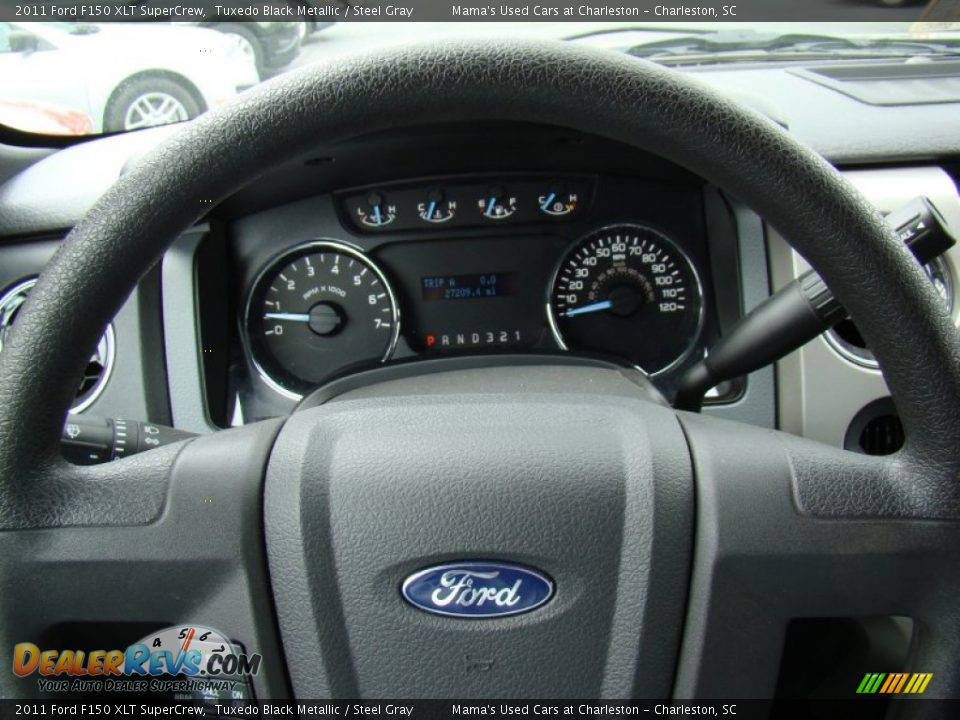 2011 Ford F150 XLT SuperCrew Tuxedo Black Metallic / Steel Gray Photo #17