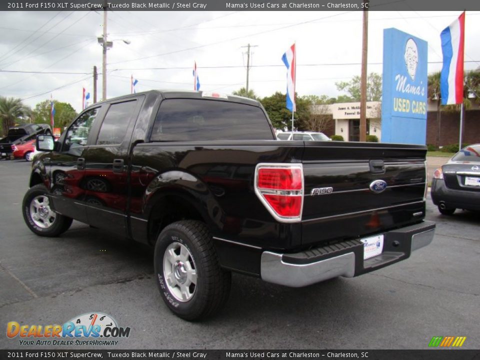 2011 Ford F150 XLT SuperCrew Tuxedo Black Metallic / Steel Gray Photo #27