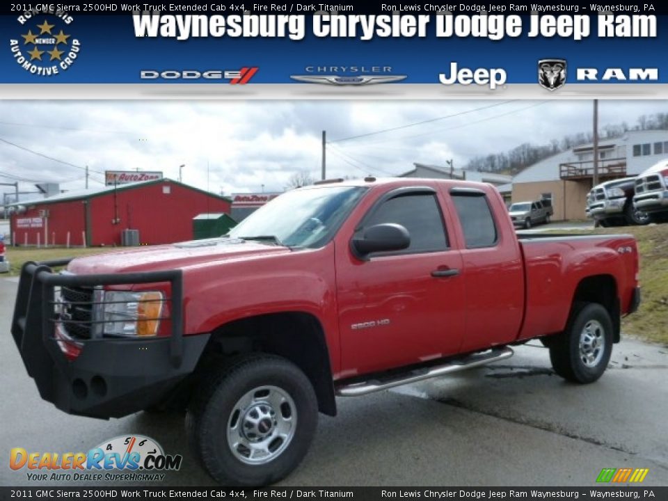 2011 GMC Sierra 2500HD Work Truck Extended Cab 4x4 Fire Red / Dark Titanium Photo #1
