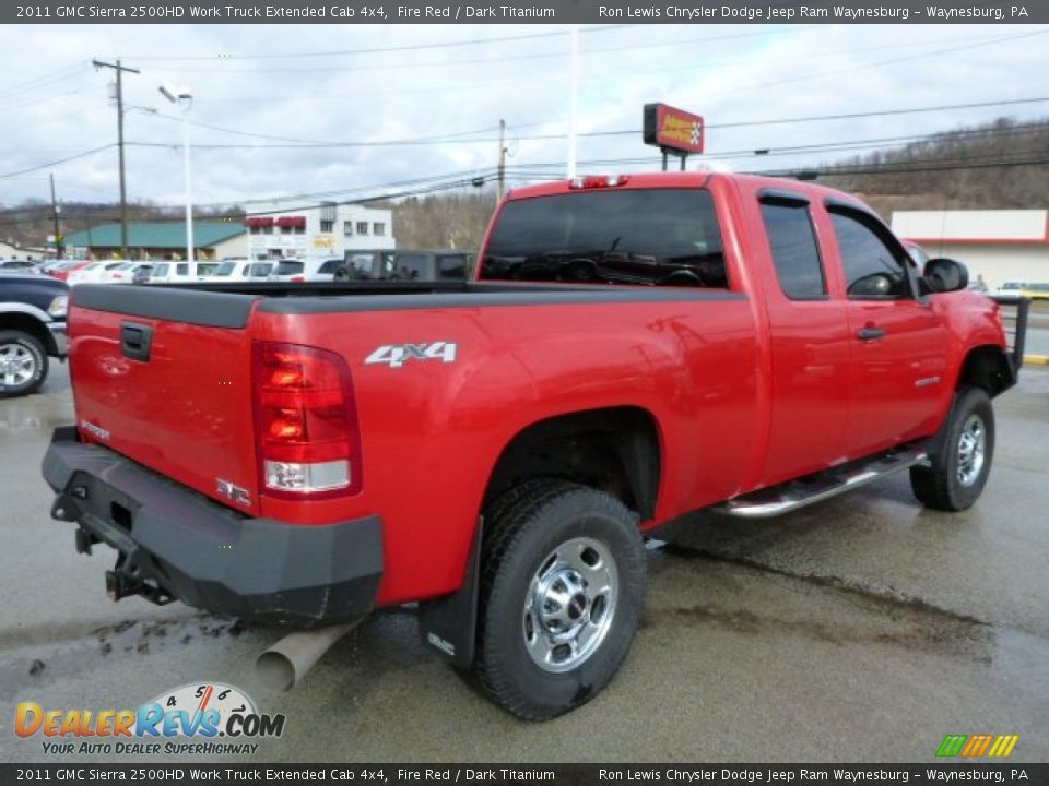 2011 GMC Sierra 2500HD Work Truck Extended Cab 4x4 Fire Red / Dark Titanium Photo #5