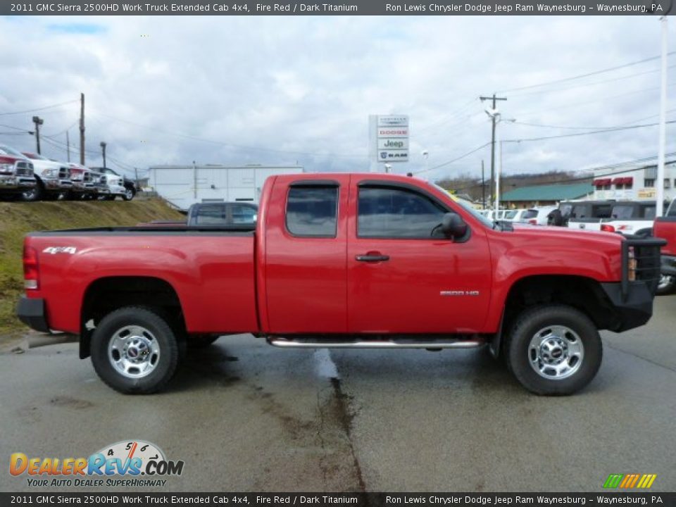 2011 GMC Sierra 2500HD Work Truck Extended Cab 4x4 Fire Red / Dark Titanium Photo #6