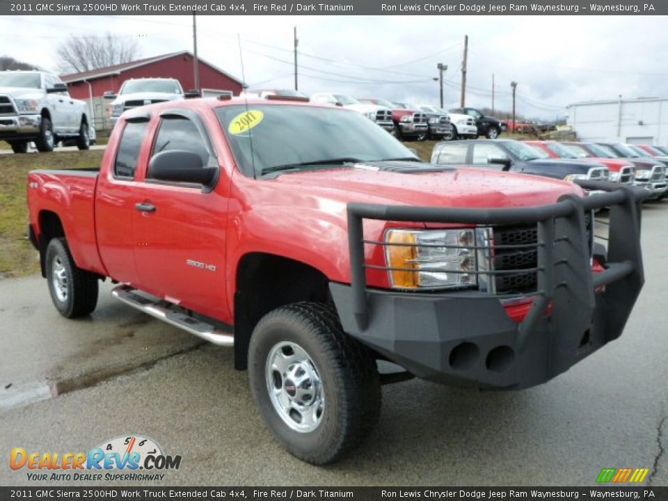 2011 GMC Sierra 2500HD Work Truck Extended Cab 4x4 Fire Red / Dark Titanium Photo #8