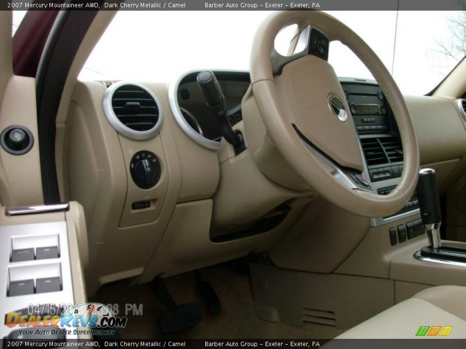 2007 Mercury Mountaineer AWD Dark Cherry Metallic / Camel Photo #8