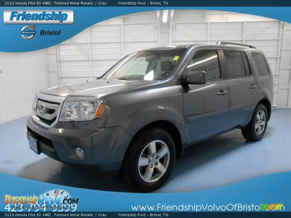 2010 Honda Pilot EX 4WD Polished Metal Metallic / Gray Photo #2
