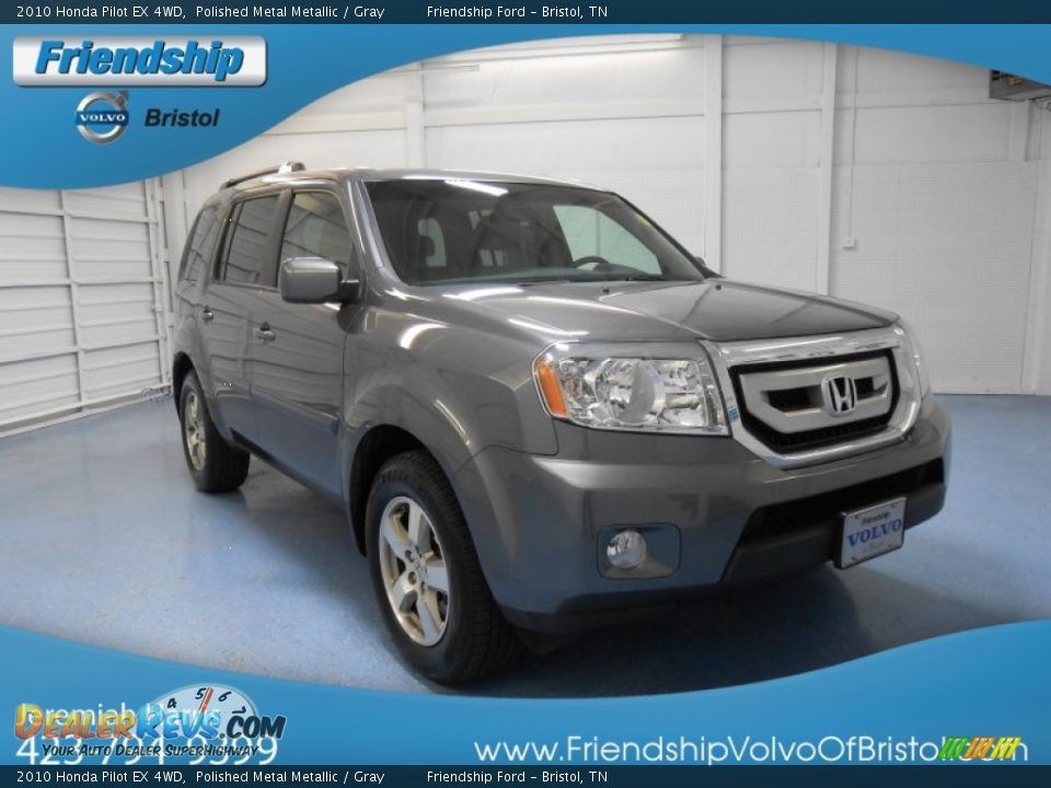 2010 Honda Pilot EX 4WD Polished Metal Metallic / Gray Photo #4