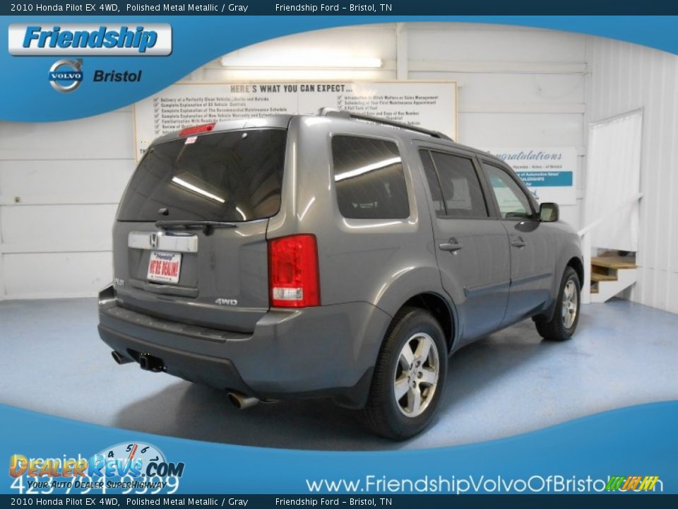 2010 Honda Pilot EX 4WD Polished Metal Metallic / Gray Photo #6