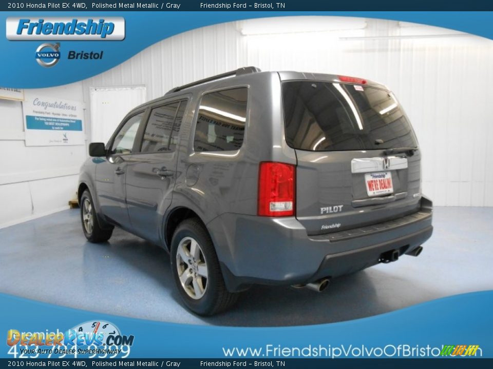 2010 Honda Pilot EX 4WD Polished Metal Metallic / Gray Photo #8