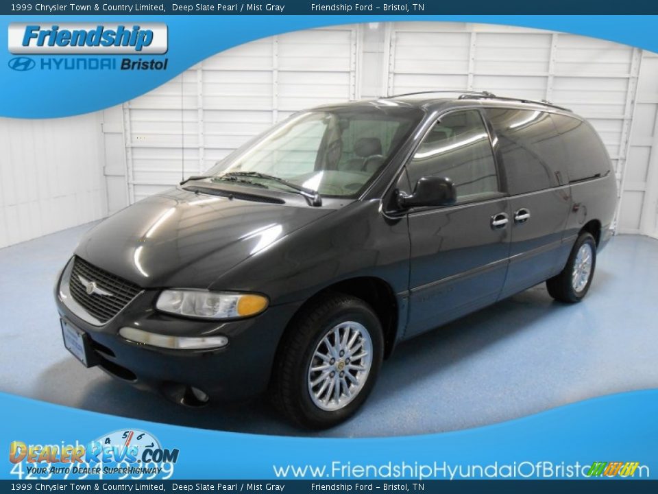 1999 Chrysler Town & Country Limited Deep Slate Pearl / Mist Gray Photo #2