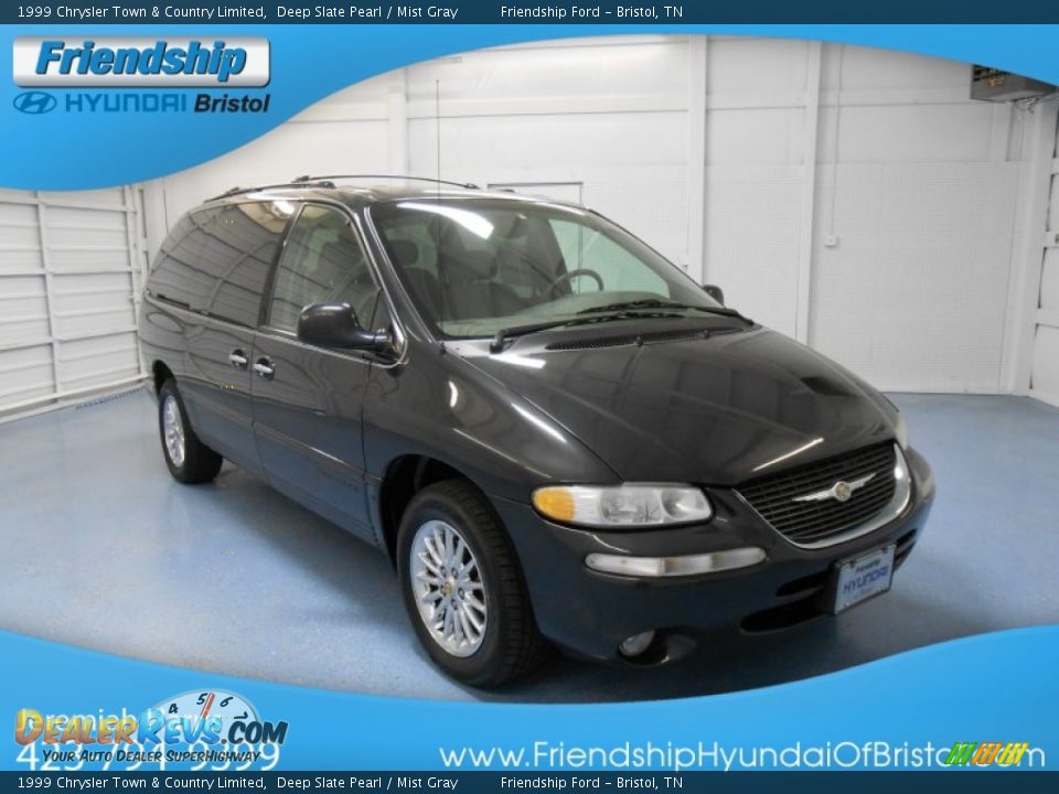 1999 Chrysler Town & Country Limited Deep Slate Pearl / Mist Gray Photo #4