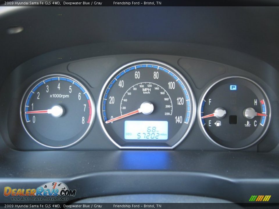 2009 Hyundai Santa Fe GLS 4WD Gauges Photo #30