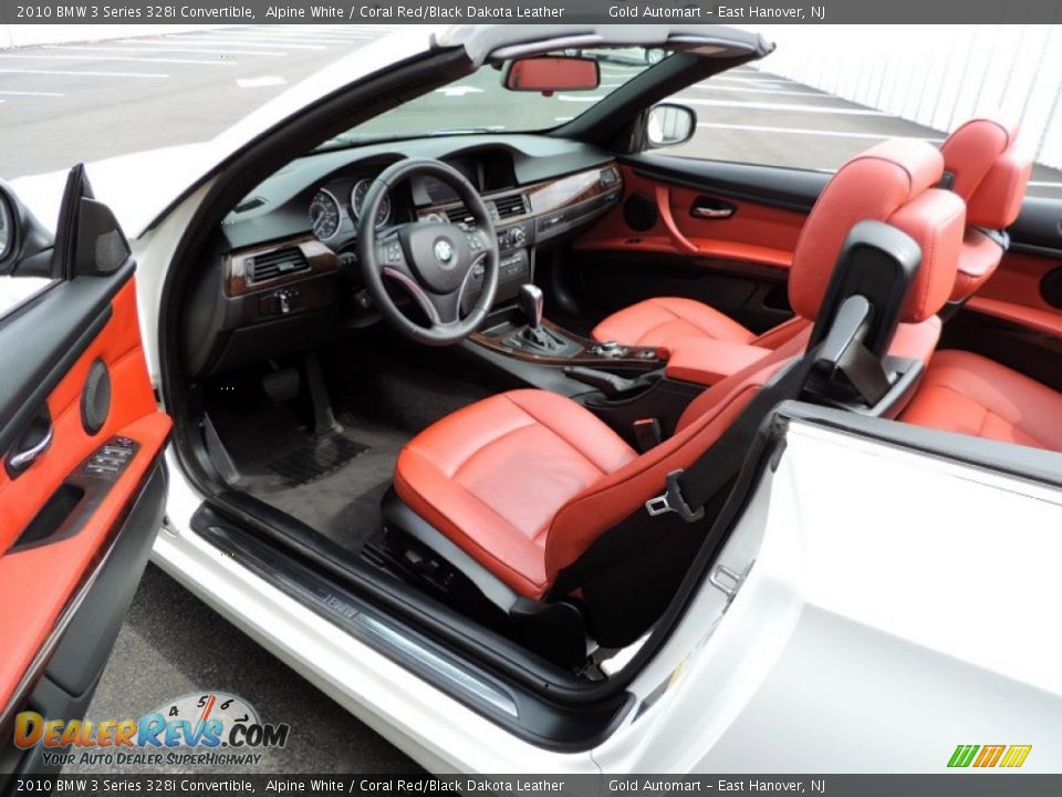 Coral Red/Black Dakota Leather Interior - 2010 BMW 3 Series 328i Convertible Photo #4