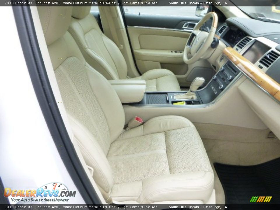 2010 Lincoln MKS EcoBoost AWD White Platinum Metallic Tri-Coat / Light Camel/Olive Ash Photo #10