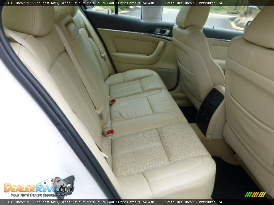 2010 Lincoln MKS EcoBoost AWD White Platinum Metallic Tri-Coat / Light Camel/Olive Ash Photo #14
