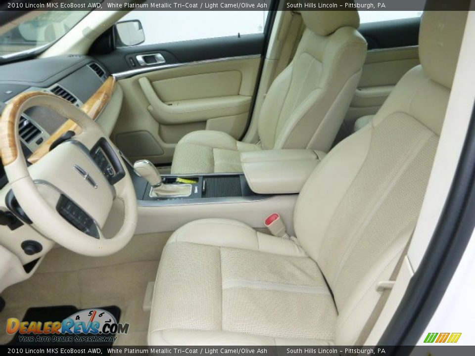 2010 Lincoln MKS EcoBoost AWD White Platinum Metallic Tri-Coat / Light Camel/Olive Ash Photo #15