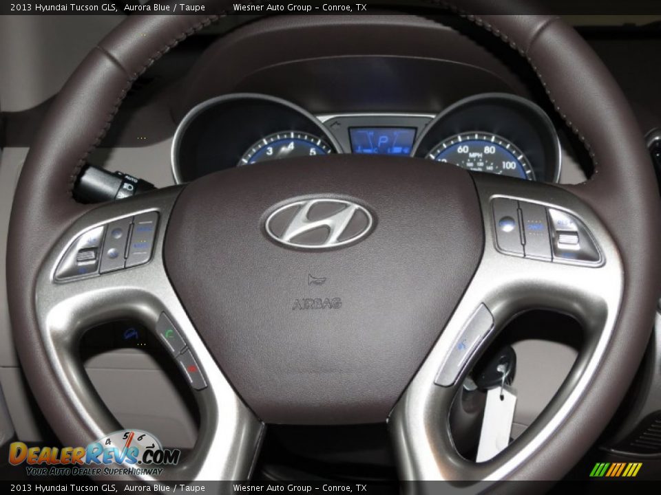 2013 Hyundai Tucson GLS Aurora Blue / Taupe Photo #4