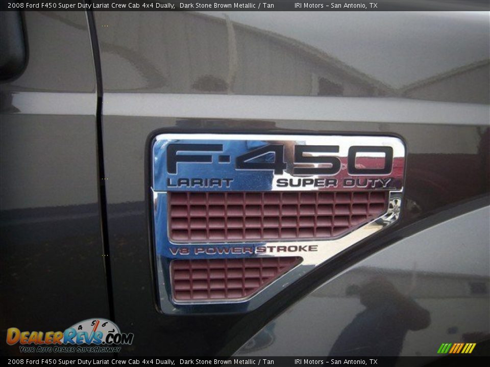 2008 Ford F450 Super Duty Lariat Crew Cab 4x4 Dually Dark Stone Brown Metallic / Tan Photo #5