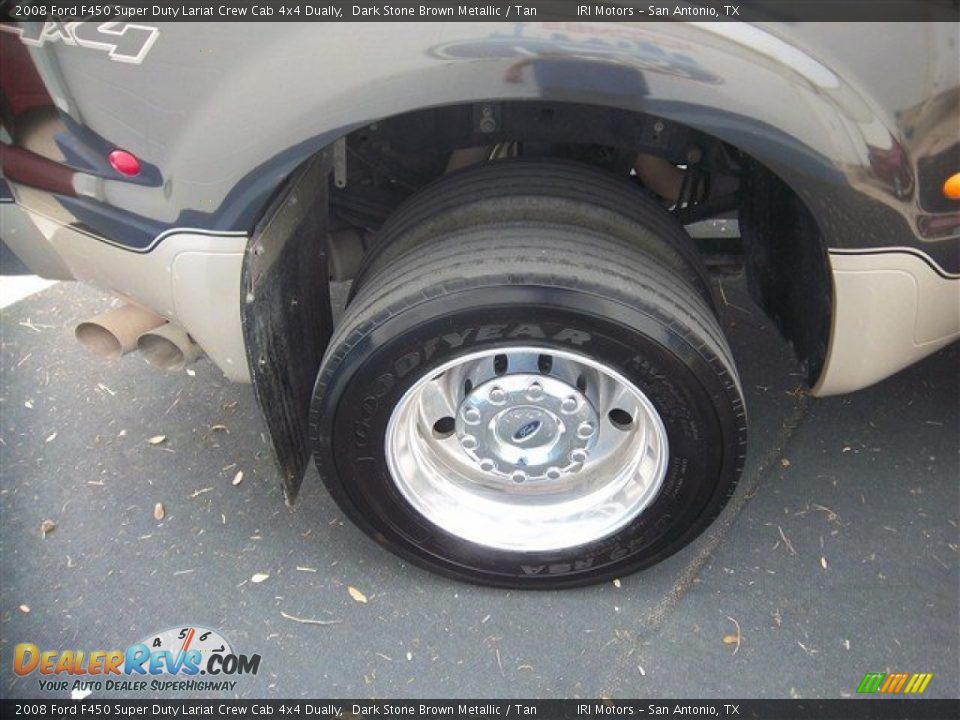 2008 Ford F450 Super Duty Lariat Crew Cab 4x4 Dually Dark Stone Brown Metallic / Tan Photo #9