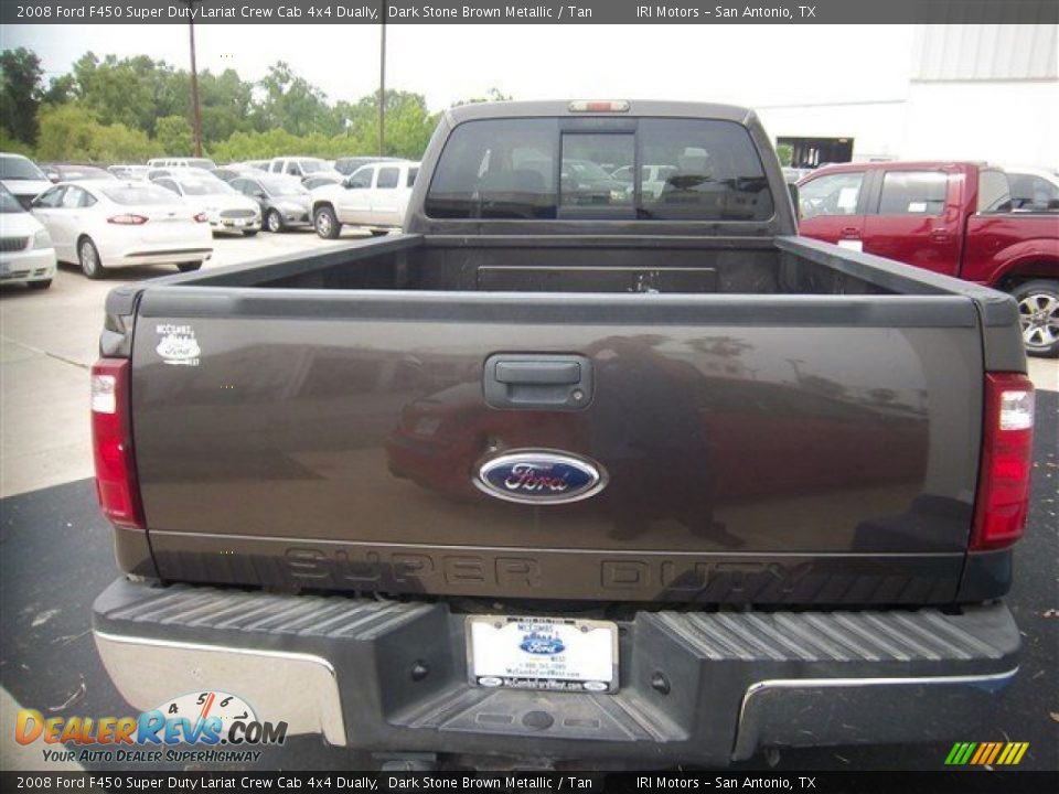 2008 Ford F450 Super Duty Lariat Crew Cab 4x4 Dually Dark Stone Brown Metallic / Tan Photo #11