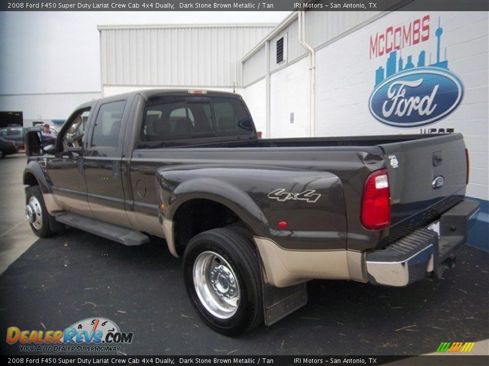 2008 Ford F450 Super Duty Lariat Crew Cab 4x4 Dually Dark Stone Brown Metallic / Tan Photo #12