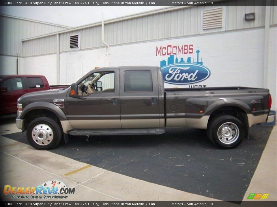2008 Ford F450 Super Duty Lariat Crew Cab 4x4 Dually Dark Stone Brown Metallic / Tan Photo #13
