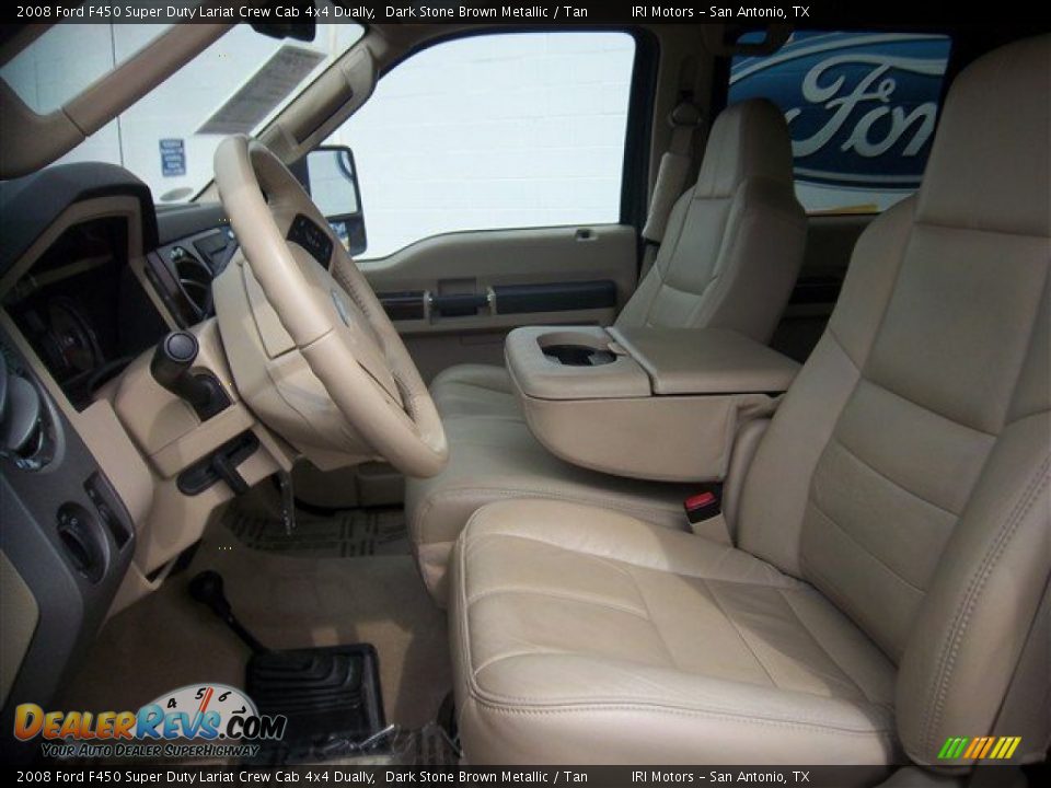 2008 Ford F450 Super Duty Lariat Crew Cab 4x4 Dually Dark Stone Brown Metallic / Tan Photo #17