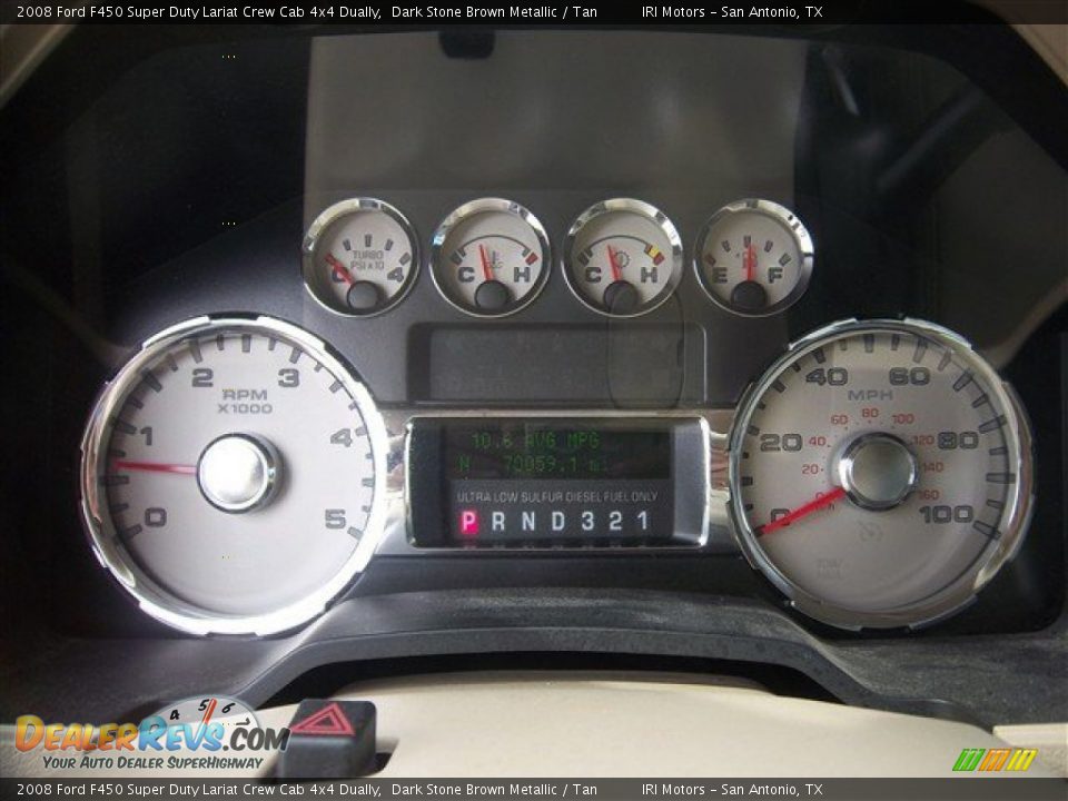 2008 Ford F450 Super Duty Lariat Crew Cab 4x4 Dually Dark Stone Brown Metallic / Tan Photo #29