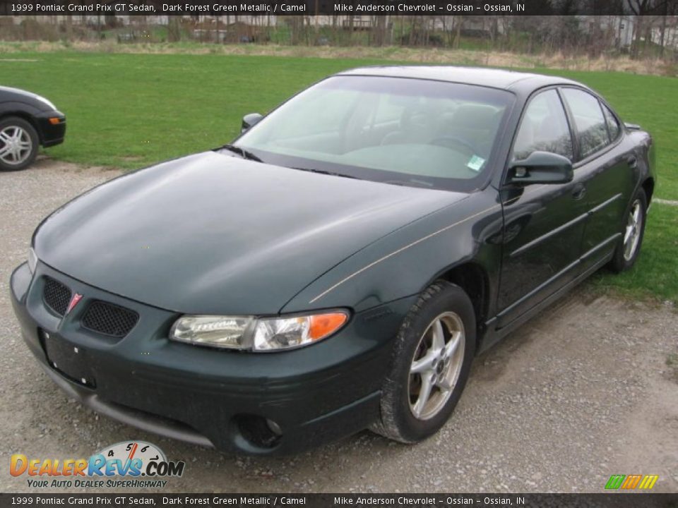 1999 Pontiac Grand Prix GT Sedan Dark Forest Green Metallic / Camel Photo #3