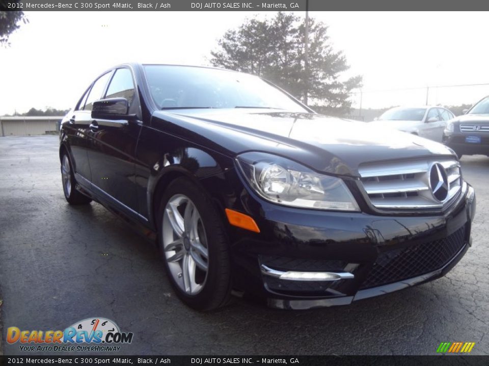 2012 Mercedes-Benz C 300 Sport 4Matic Black / Ash Photo #3