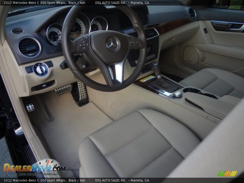 2012 Mercedes-Benz C 300 Sport 4Matic Black / Ash Photo #7