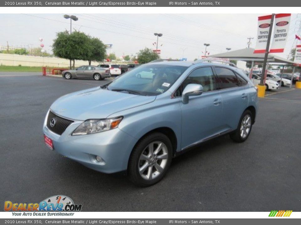 2010 Lexus RX 350 Cerulean Blue Metallic / Light Gray/Espresso Birds-Eye Maple Photo #3