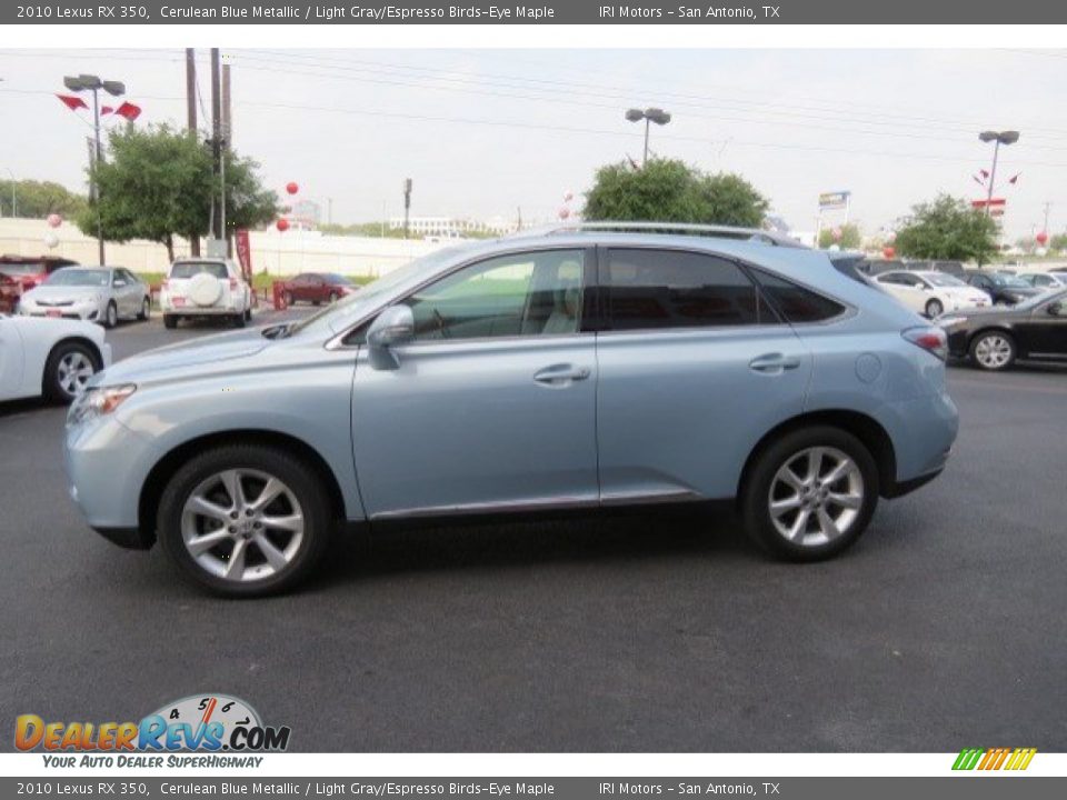 2010 Lexus RX 350 Cerulean Blue Metallic / Light Gray/Espresso Birds-Eye Maple Photo #4