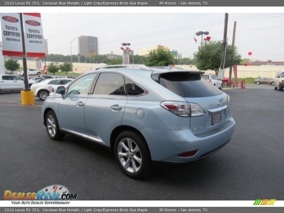 2010 Lexus RX 350 Cerulean Blue Metallic / Light Gray/Espresso Birds-Eye Maple Photo #5