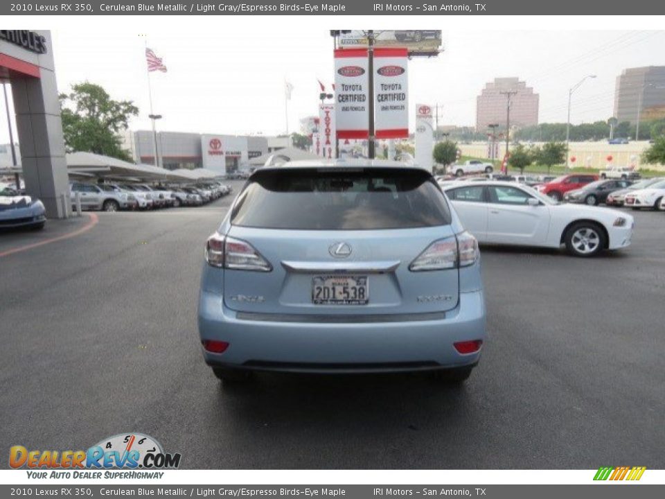 2010 Lexus RX 350 Cerulean Blue Metallic / Light Gray/Espresso Birds-Eye Maple Photo #6