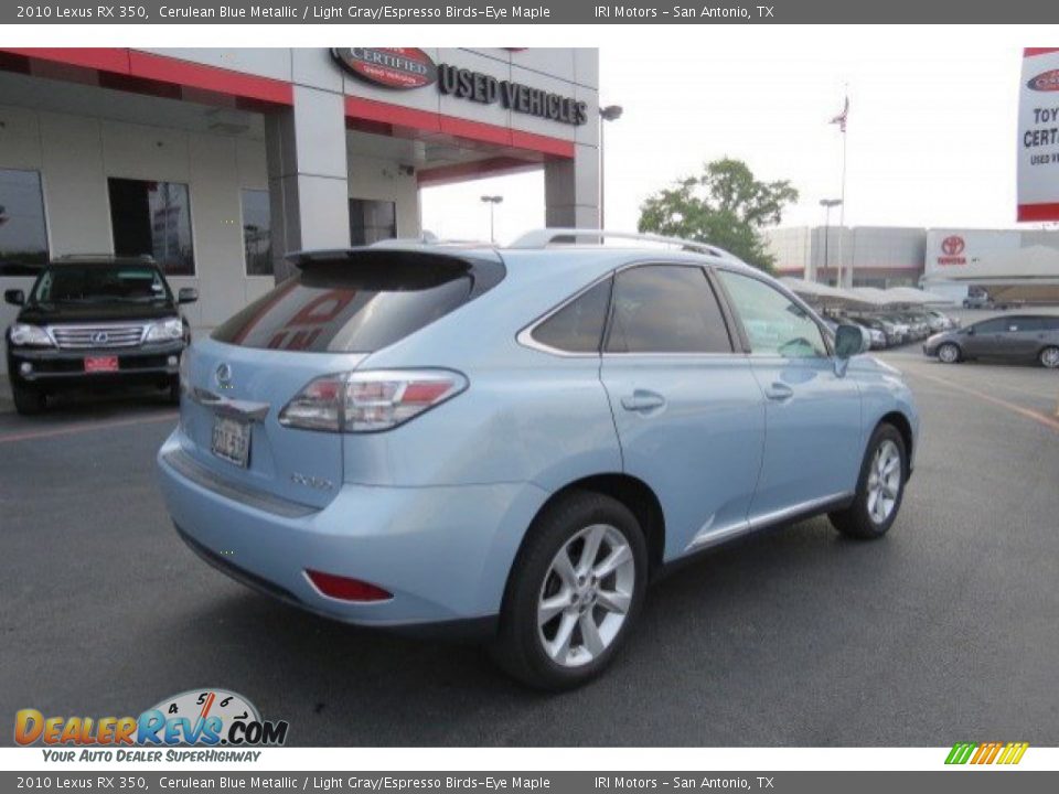 2010 Lexus RX 350 Cerulean Blue Metallic / Light Gray/Espresso Birds-Eye Maple Photo #7