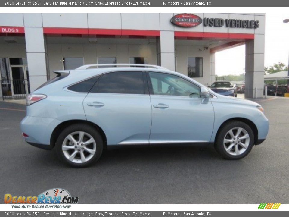 2010 Lexus RX 350 Cerulean Blue Metallic / Light Gray/Espresso Birds-Eye Maple Photo #8