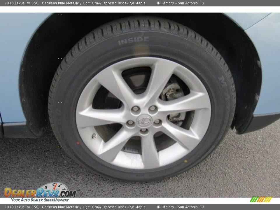 2010 Lexus RX 350 Cerulean Blue Metallic / Light Gray/Espresso Birds-Eye Maple Photo #9