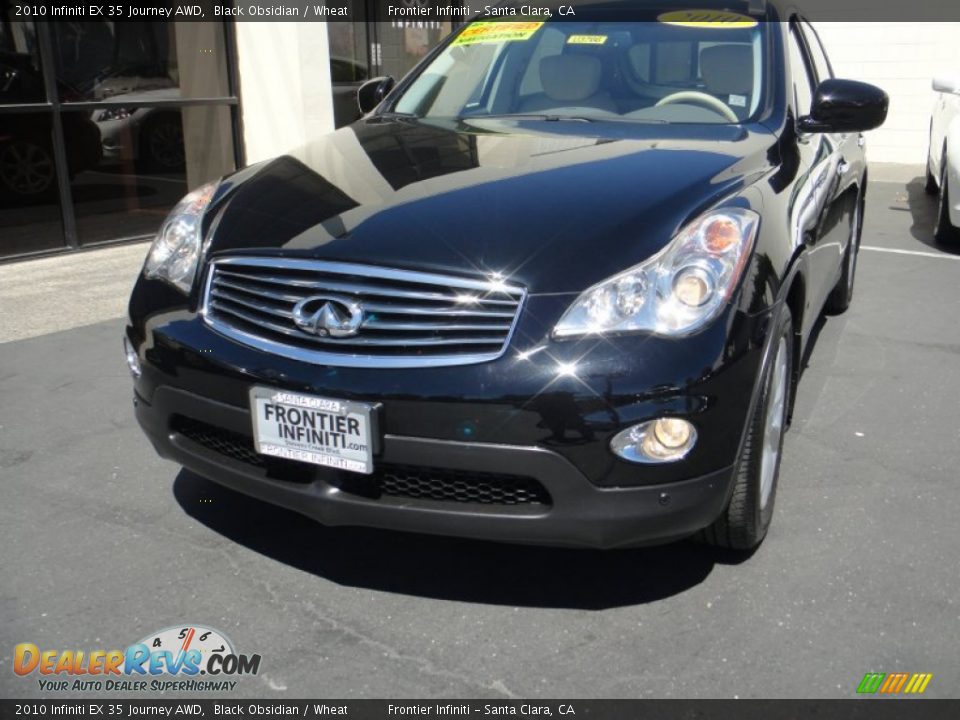 2010 Infiniti EX 35 Journey AWD Black Obsidian / Wheat Photo #2