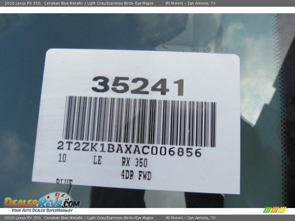 2010 Lexus RX 350 Cerulean Blue Metallic / Light Gray/Espresso Birds-Eye Maple Photo #19